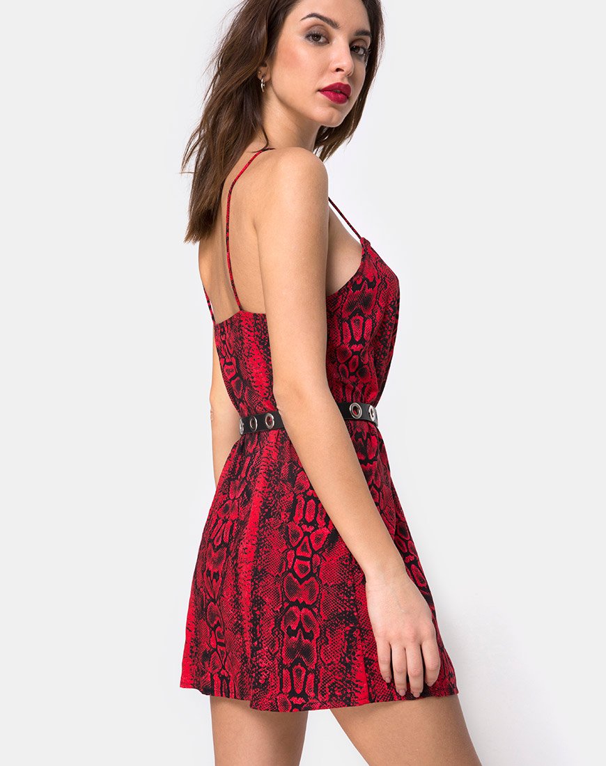 Bild von Datista Slip Dress in Red Snake