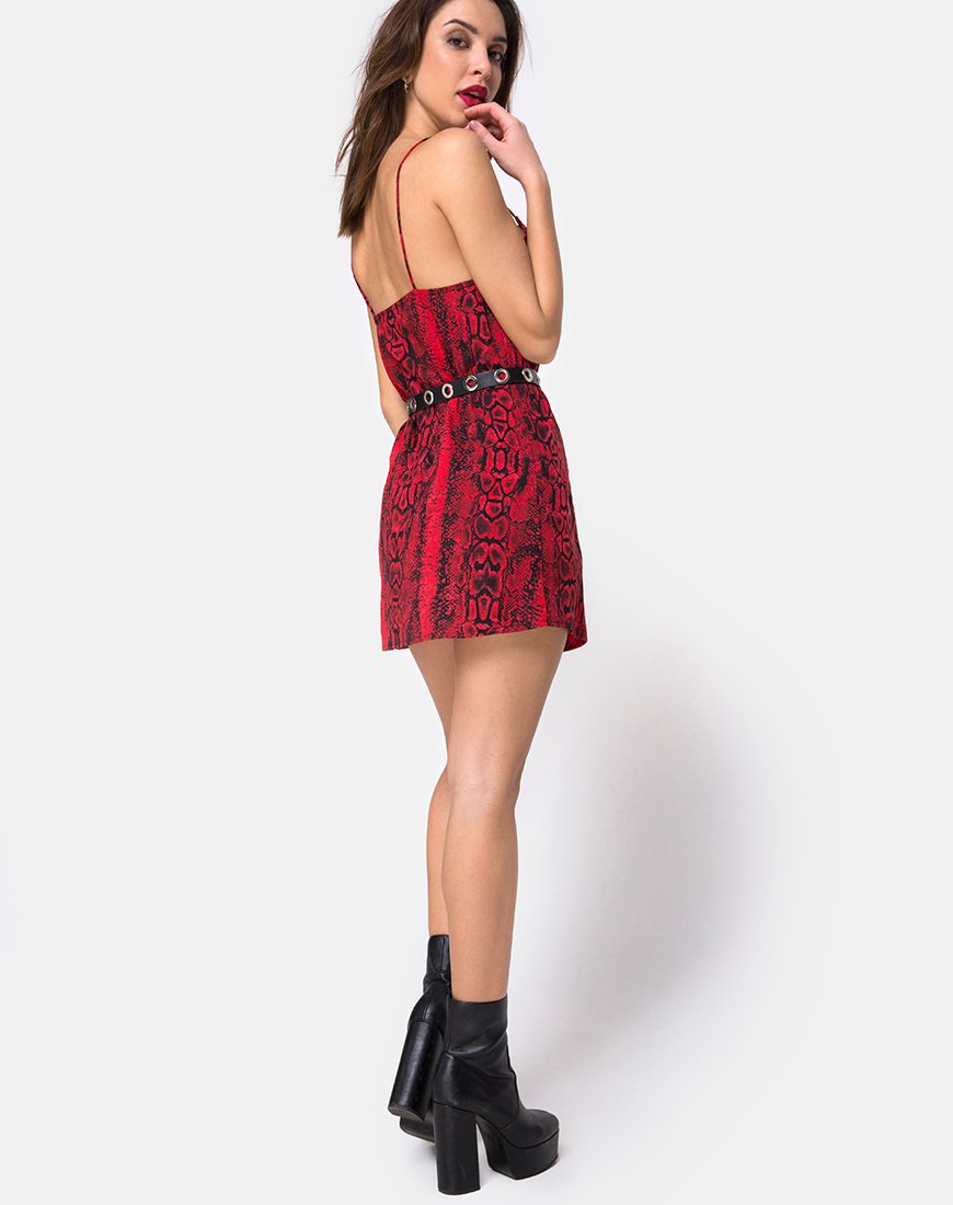 Bild von Datista Slip Dress in Red Snake