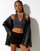 Bild von Datri Crop Top in Dark Base Floral Schwarz