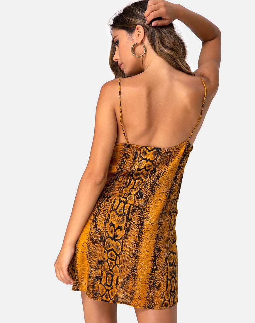Bild von Datista Slip Dress in Snake Mustard
