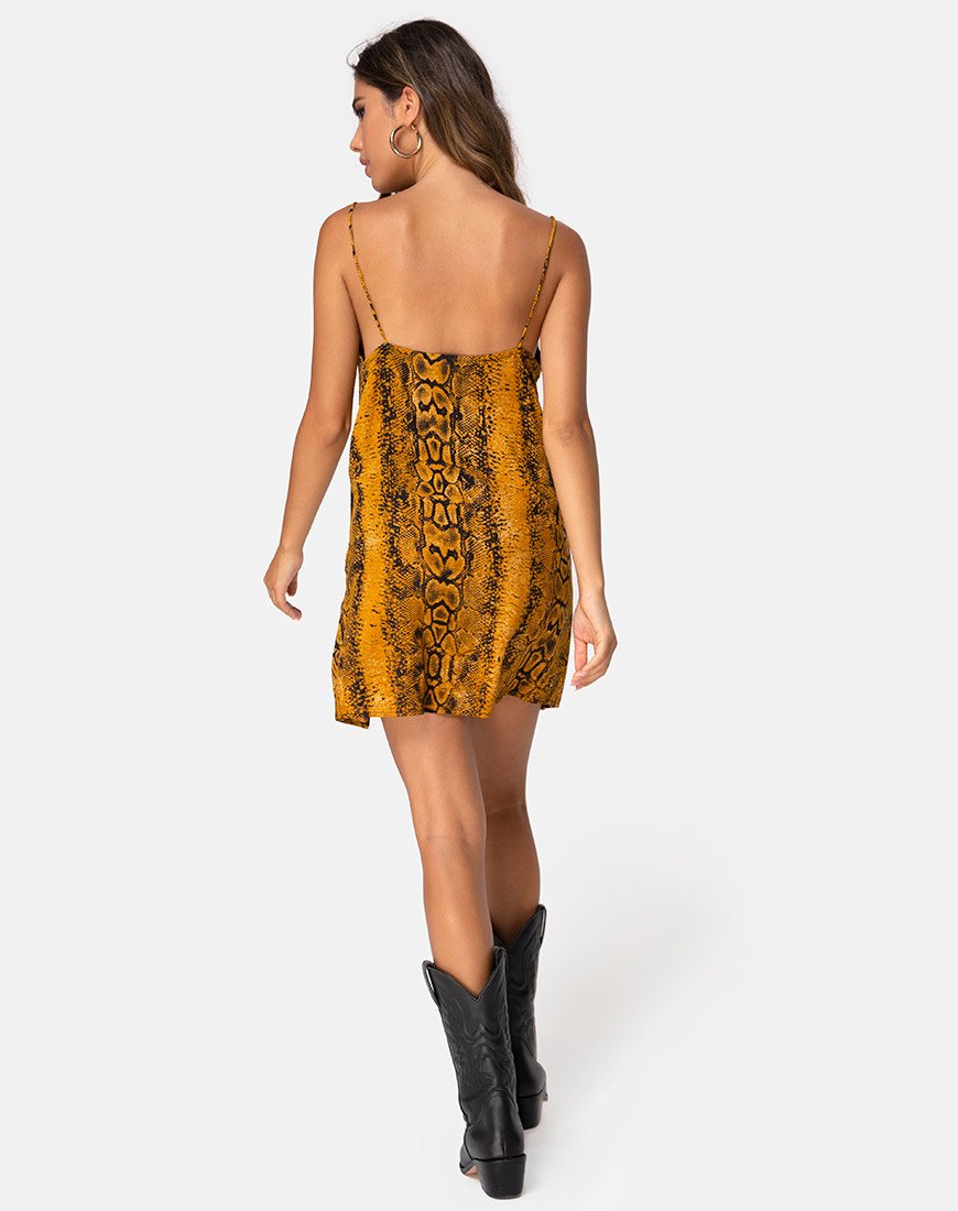 Bild von Datista Slip Dress in Snake Mustard