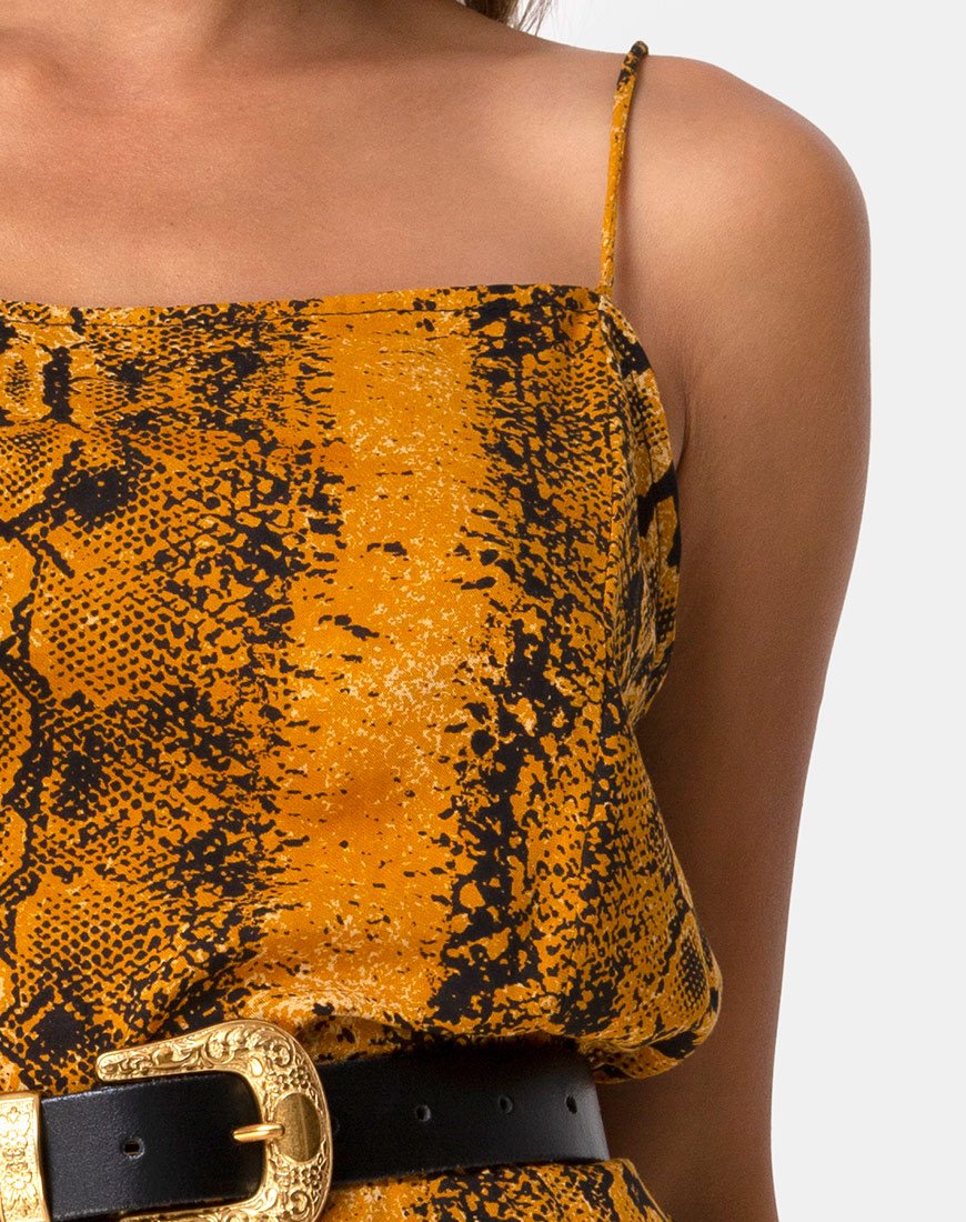 Bild von Datista Slip Dress in Snake Mustard