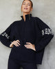 Image of Tusca Sweatshirt in Schwarz mit Engel auf dem Ärmel