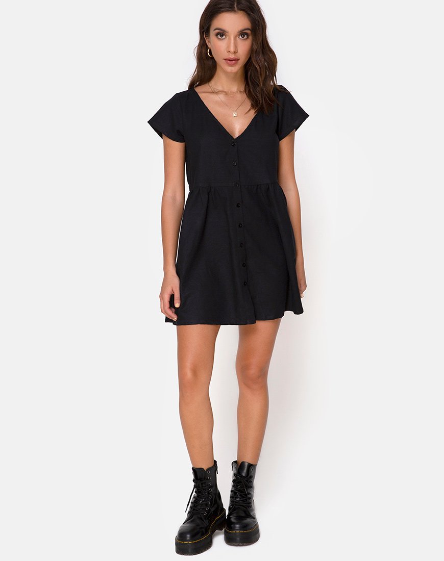 Bild von Deira Babydoll-Kleid in Schwarz