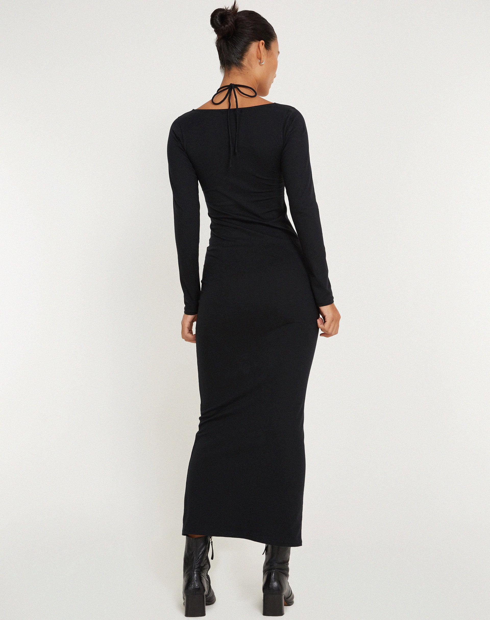 Bild von Delani Langärmeliges Midikleid in Schwarz