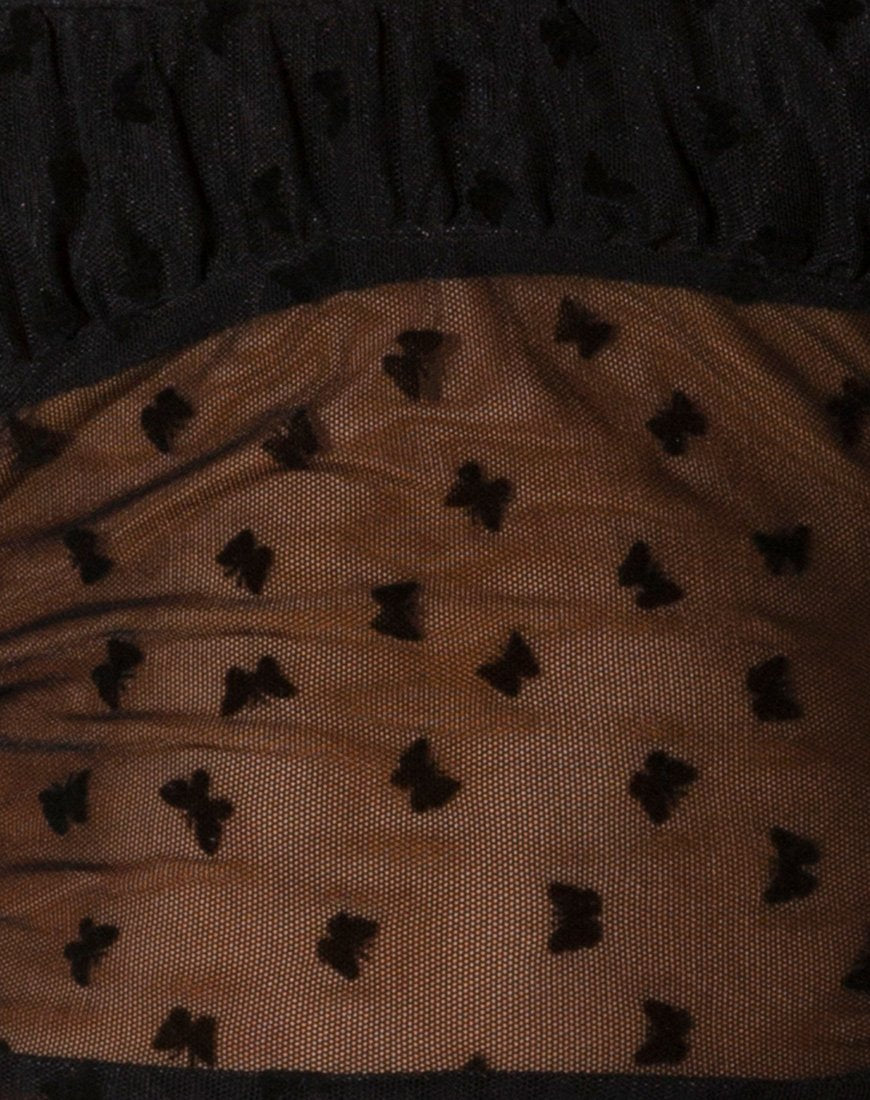 Bild von Delora Crop Top in Schwarz Flock Flutterby