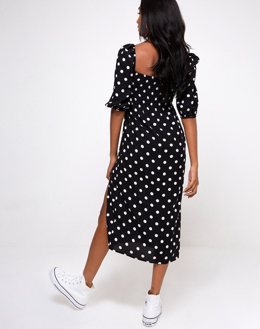 Bild von Deloya Midikleid in 80s Polka Schwarz