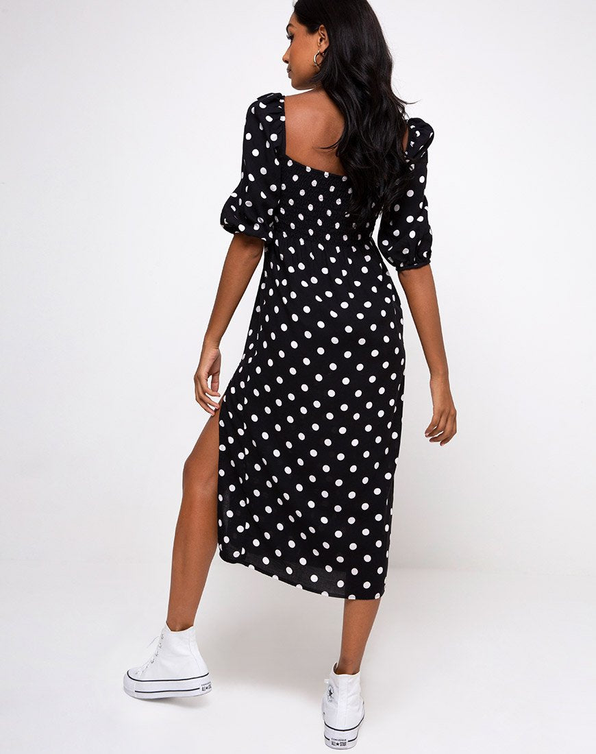 Bild von Deloya Midikleid in 80s Polka Schwarz