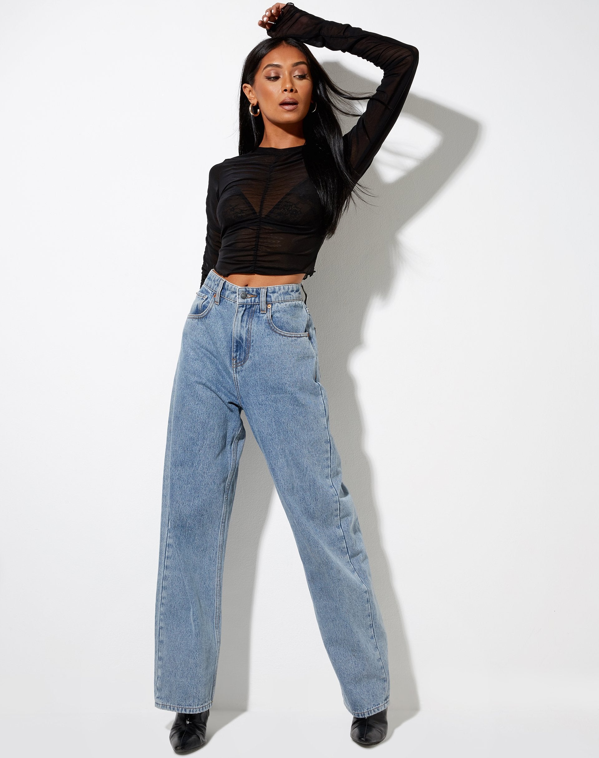 Bild von Deloya Top in Mesh Schwarz