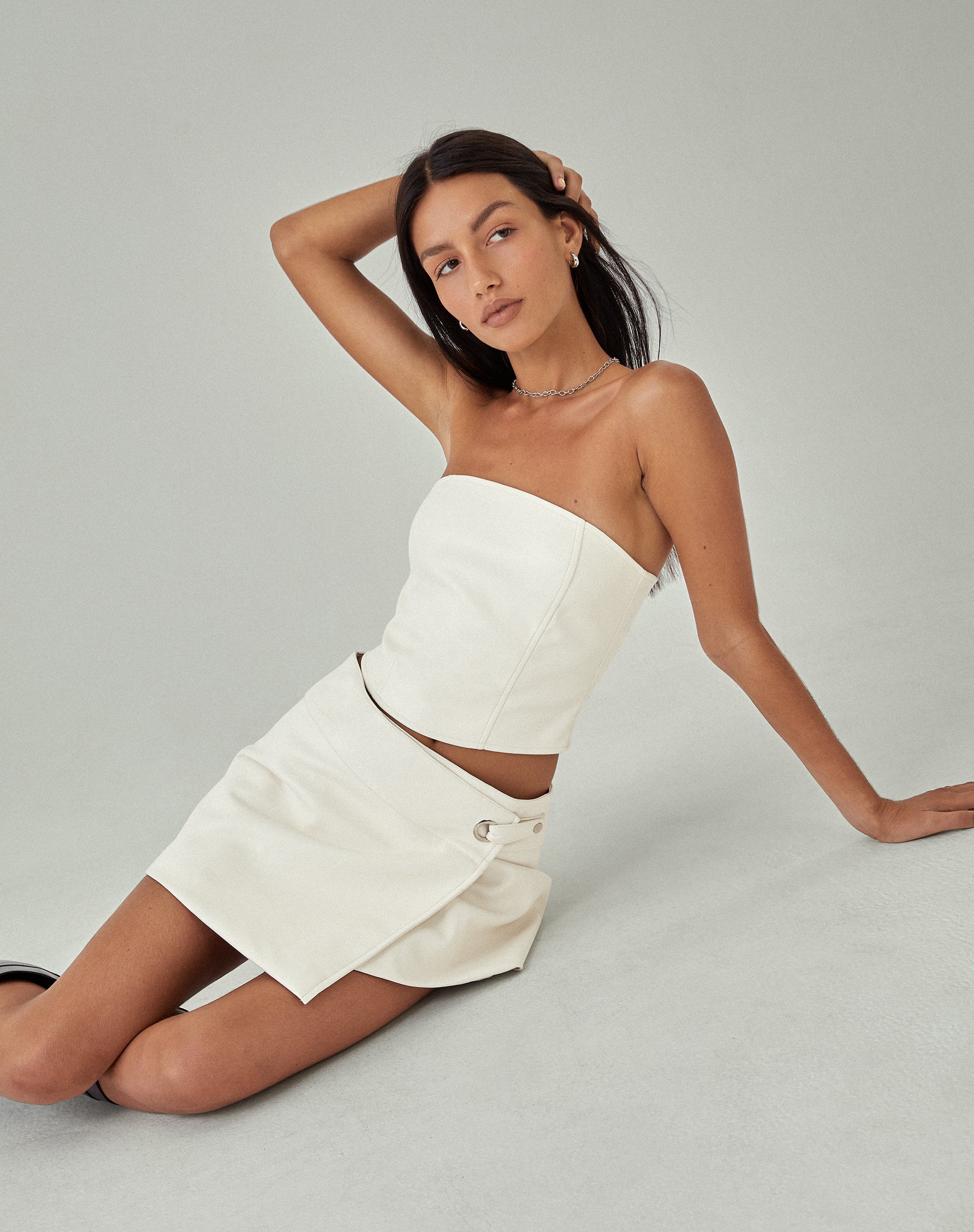 imageof MOTEL X JACQUIE Rolo Mini Rock in PU Off White