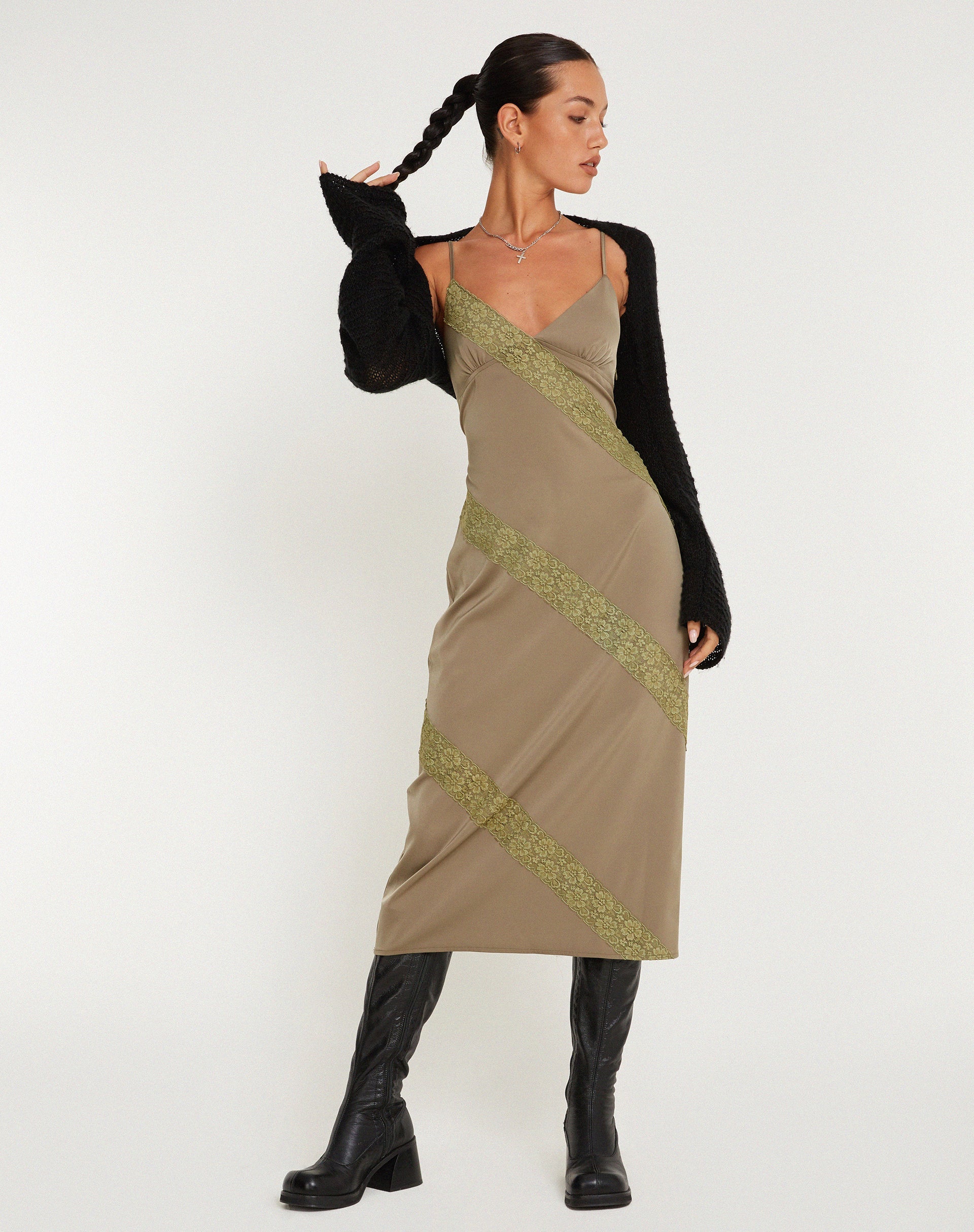 Bild von Deonne Midikleid aus Satin Avocado