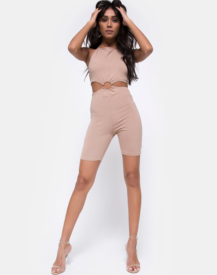 Bild von Dequa Cutout Unitard in Jersey Tan
