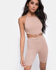 Bild von Dequa Cutout Unitard in Jersey Tan