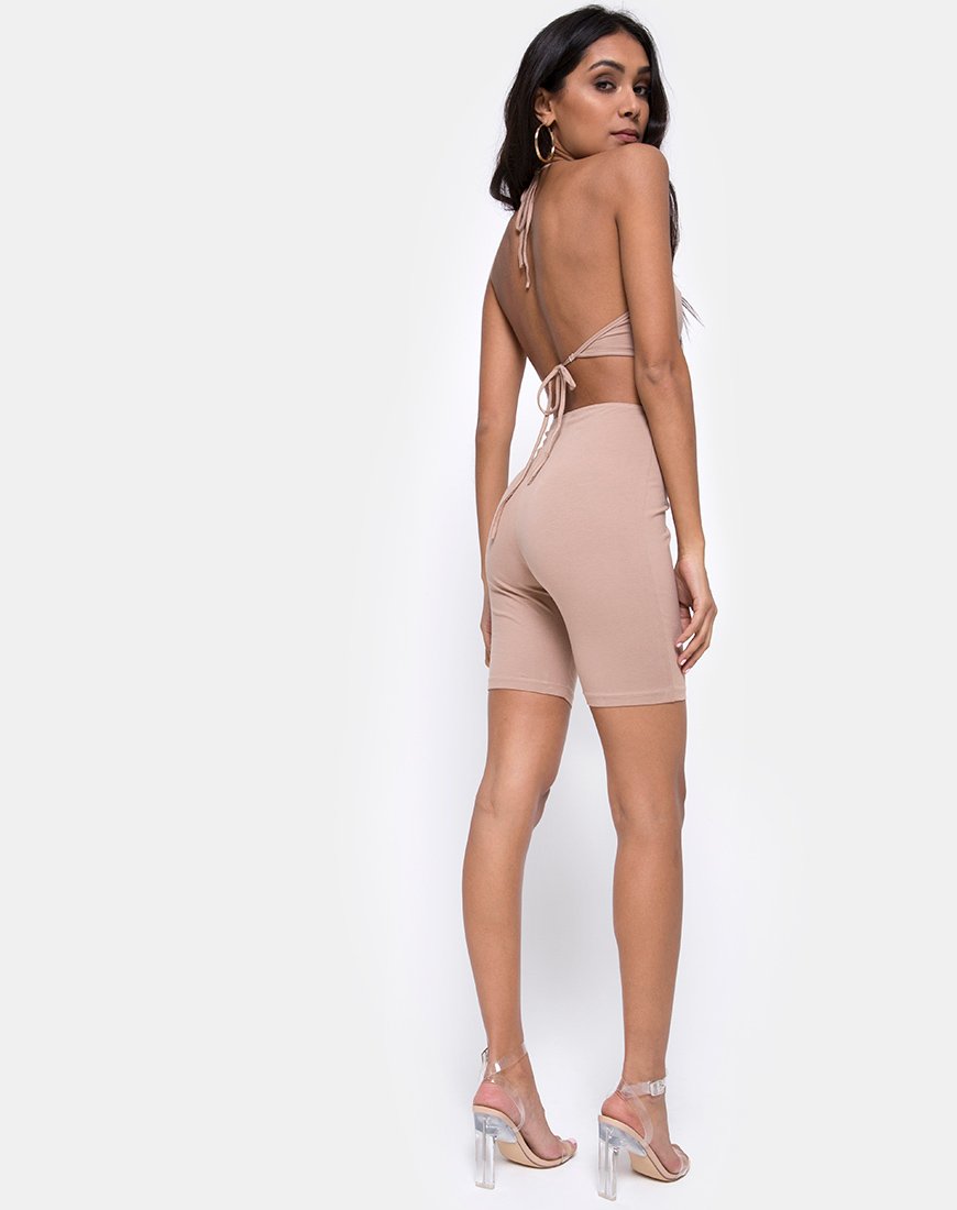 Bild von Dequa Cutout Unitard in Jersey Tan