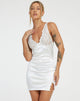 Bild von Deralina Minikleid in Satin Weiß mit Spitze