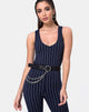 Bild von Devile Unitard in Nadelstreifen Navy