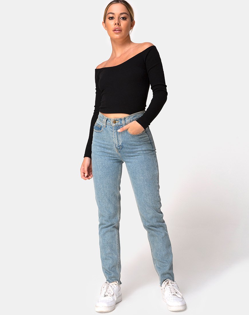 Bild von Devora Top in Schwarz Rib