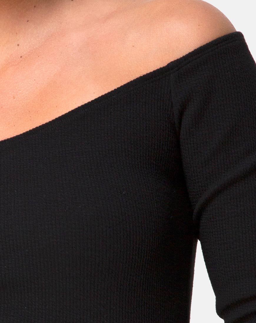 Bild von Devora Top in Schwarz Rib