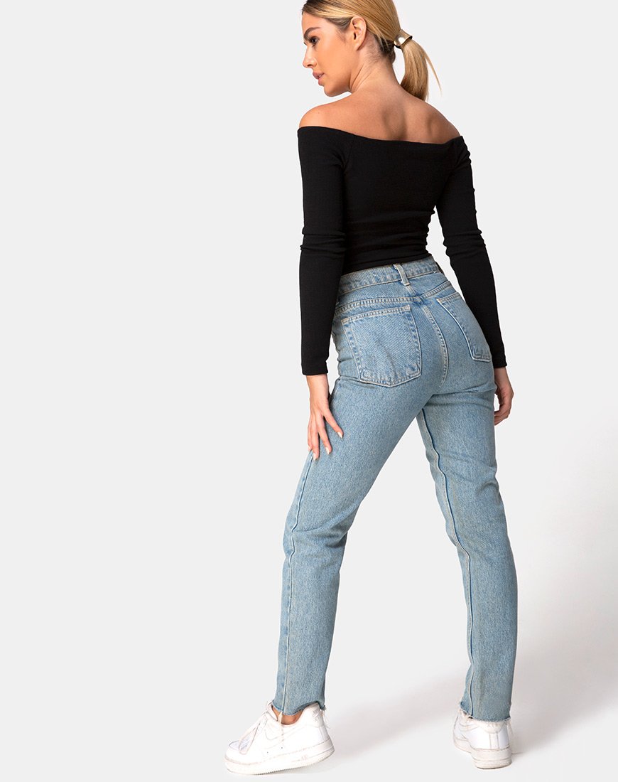 Bild von Devora Top in Schwarz Rib