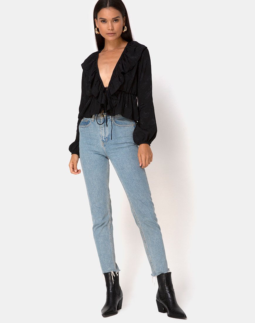 Image of Diar Top in Satin Rose Schwarz