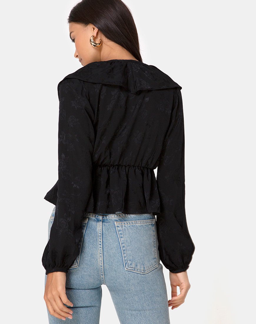 Diar Top in Satin Rose Schwarz