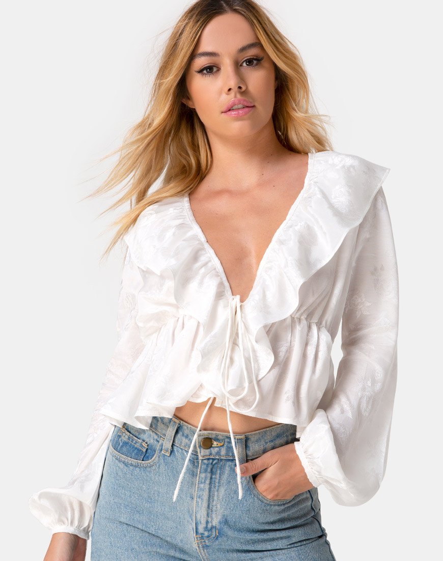 Diar Top in Satin Rose Elfenbein
