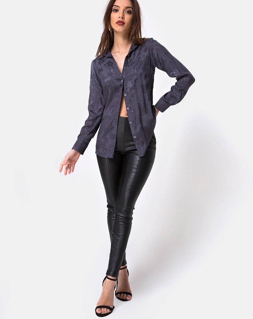 Image of Dimaris Hemd in Satin Grau Rose