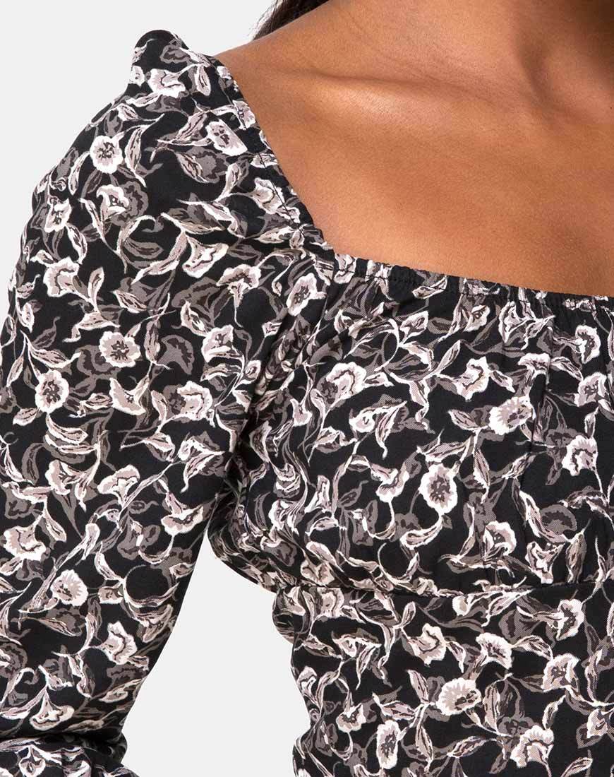 Bild von Dimen Crop Top In Wild Tulip Schwarz