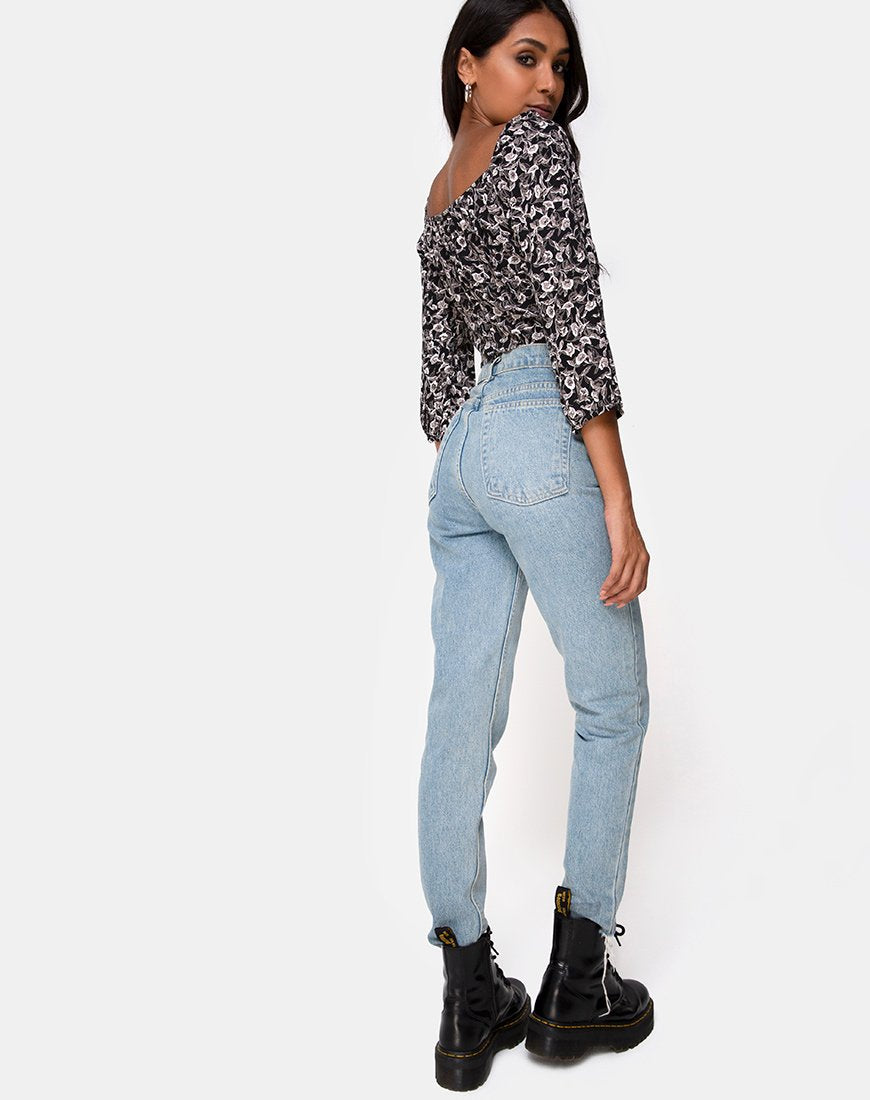 Bild von Dimen Crop Top In Wild Tulip Schwarz