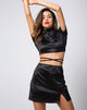 Image of Dina Minirock aus Satin-Elasthan Schwarz