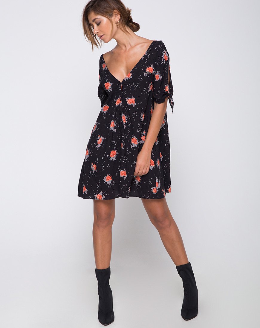 Image of Dinda Swing Kleid in Midnight Rose