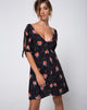 Image of Dinda Swing Kleid in Midnight Rose