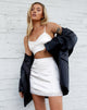 Image of Alma Minirock aus Satin Beige