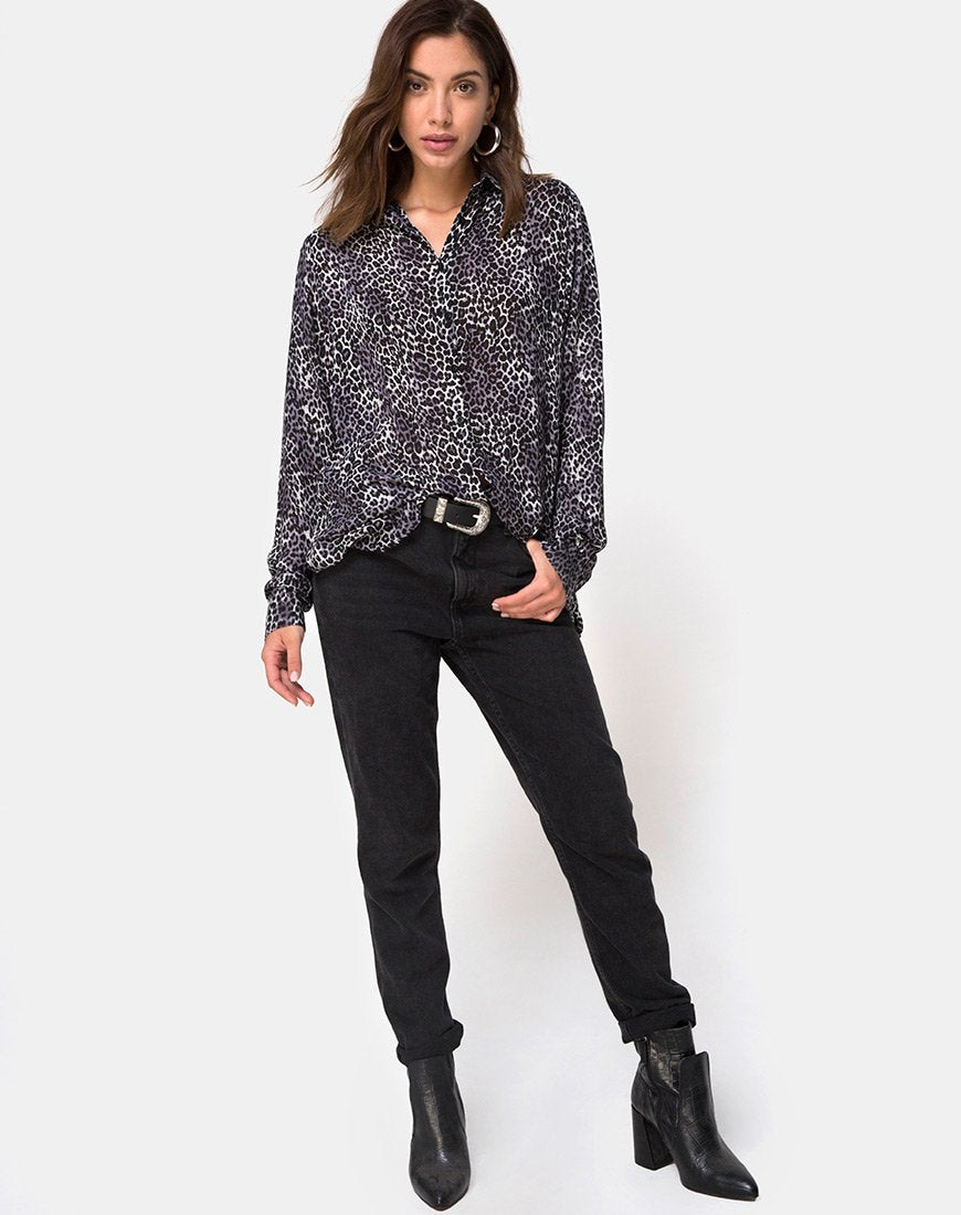 Disam Hemd in Rar Leopard Grau