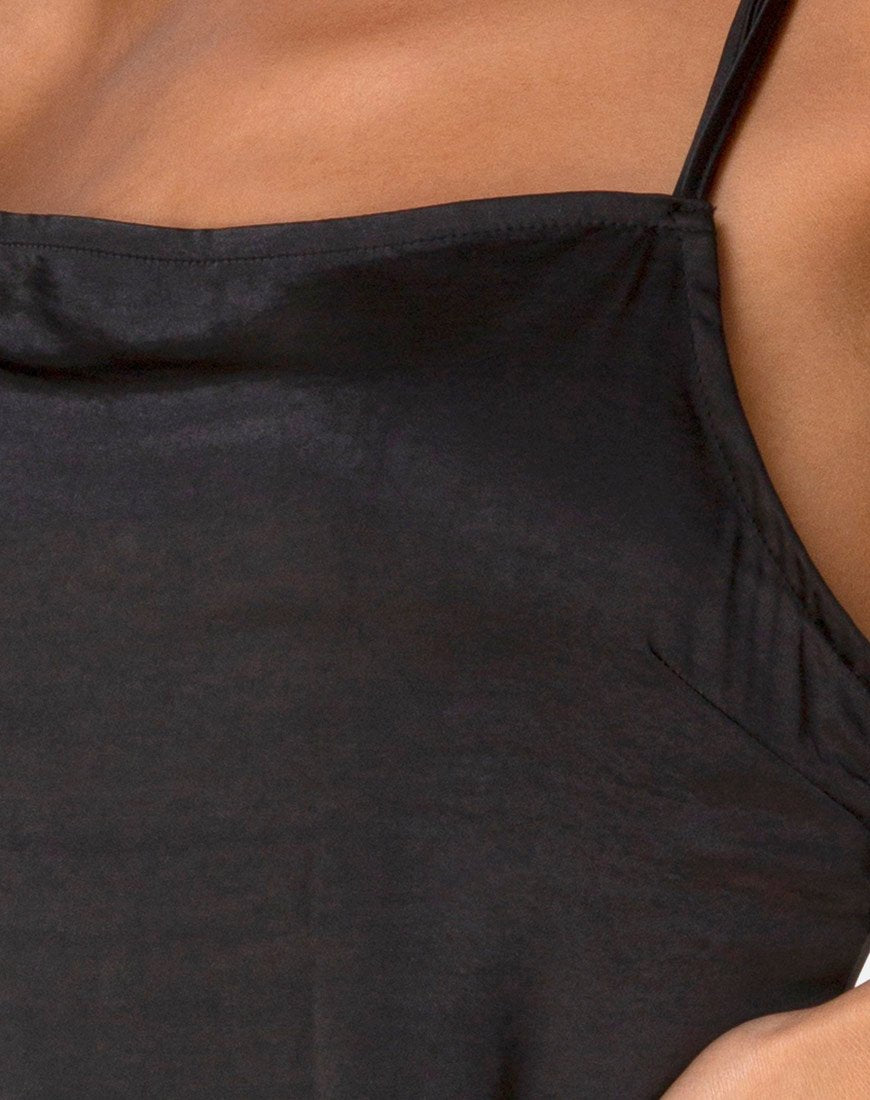Image of Doella Kleid aus schwarzem Satin