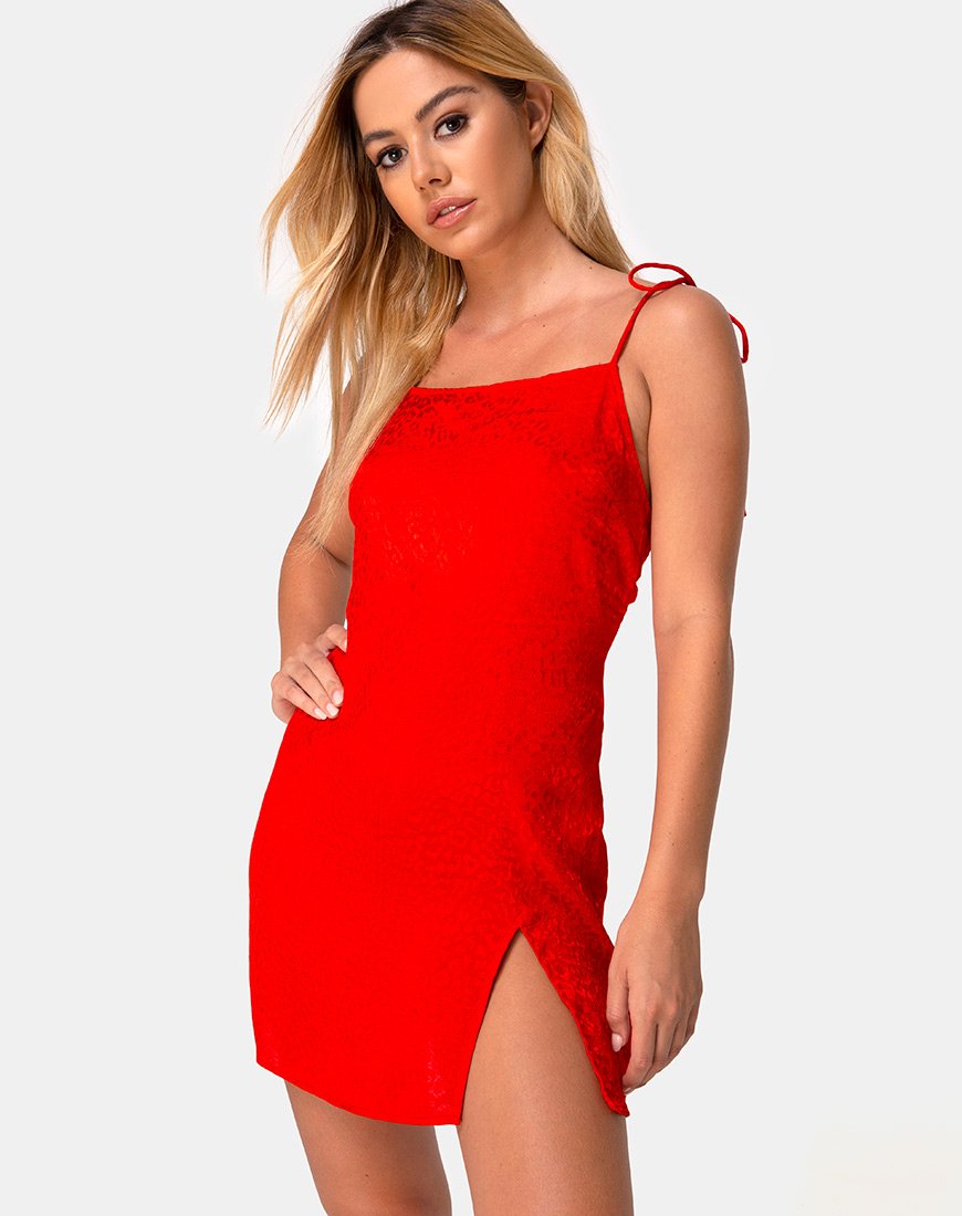 Doella Slip-Kleid aus Satin Gepardenrot