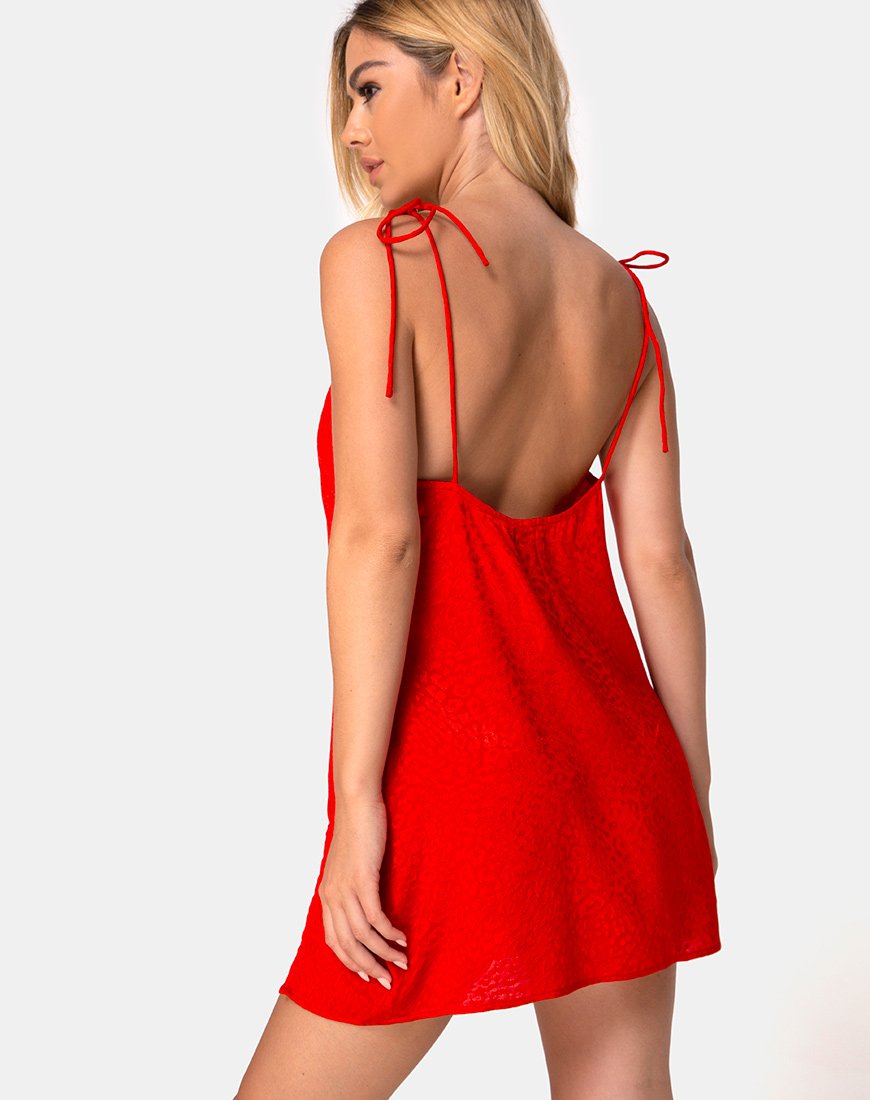 Doella Slip-Kleid aus Satin Gepardenrot