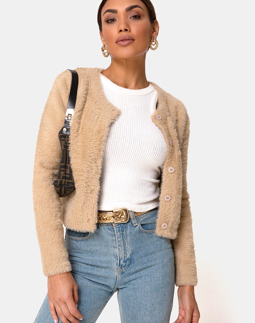 Image der Doma Strickjacke in Camel Knit