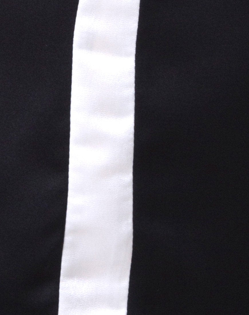 Image of Dore T-Shirt Kleid in Schwarz mit elfenbeinfarbenen Streifen