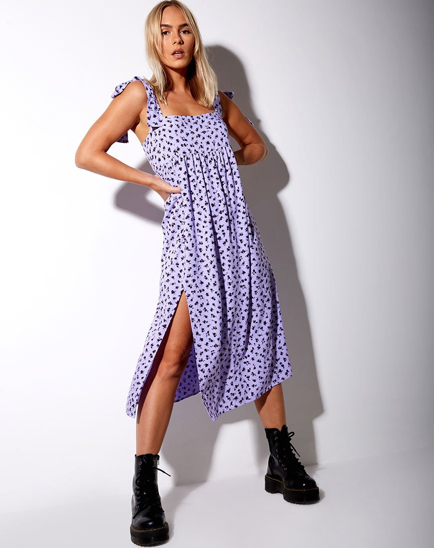 Bild von Dorothy Midikleid in Dainty Daisy Flieder