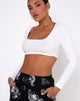 Bild von Drea Crop Top in Rippe Elfenbein