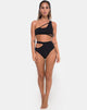 Image of Dreama Bikini-Unterteil aus strukturiertem Schwarz