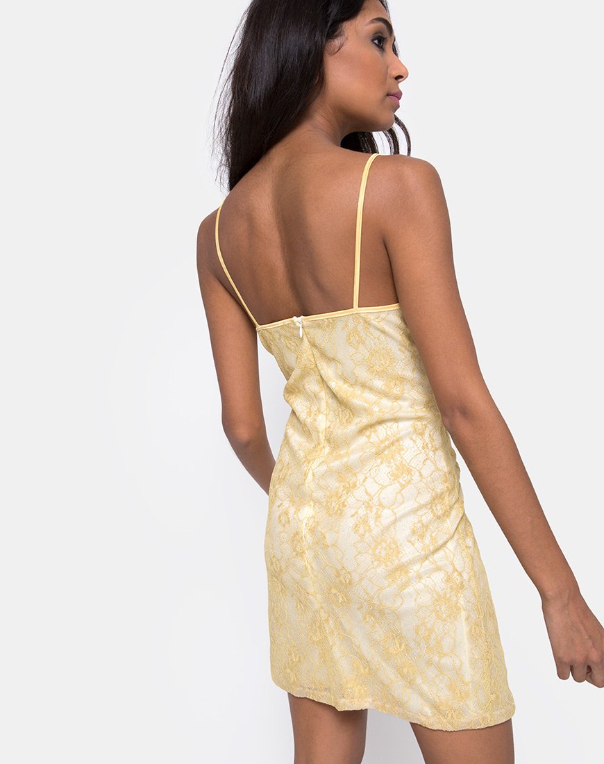 Image of Kula Kleid aus pastellfarbener Spitze Lemon