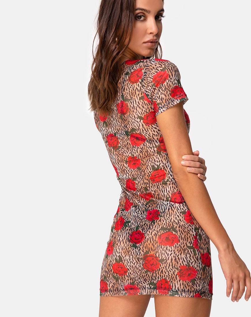 Whitney Bodycon Kleid in Tigerrose
