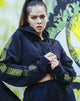 Image of Schwarzer Kapuzenpullover mit Disco-Embro