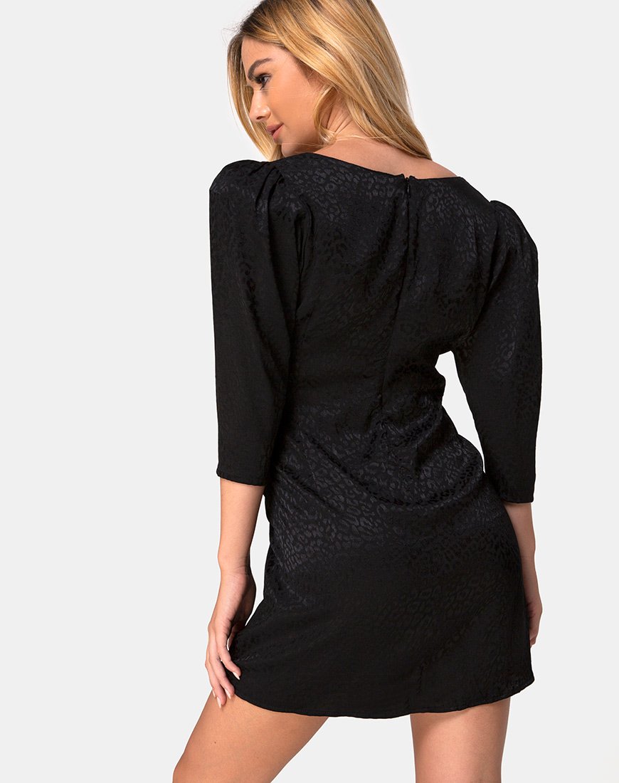 Dumia Kleid aus Satin Gepard Schwarz