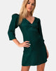 Image of Dumia Minikleid aus Satin Gepard Waldgrün