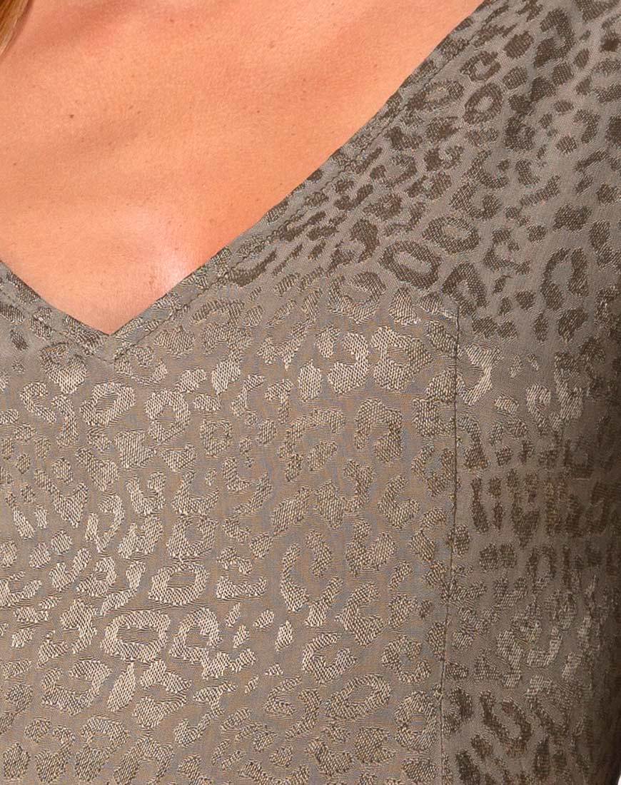 Image of Dumia Minikleid aus Satin Gepard Silber Grau