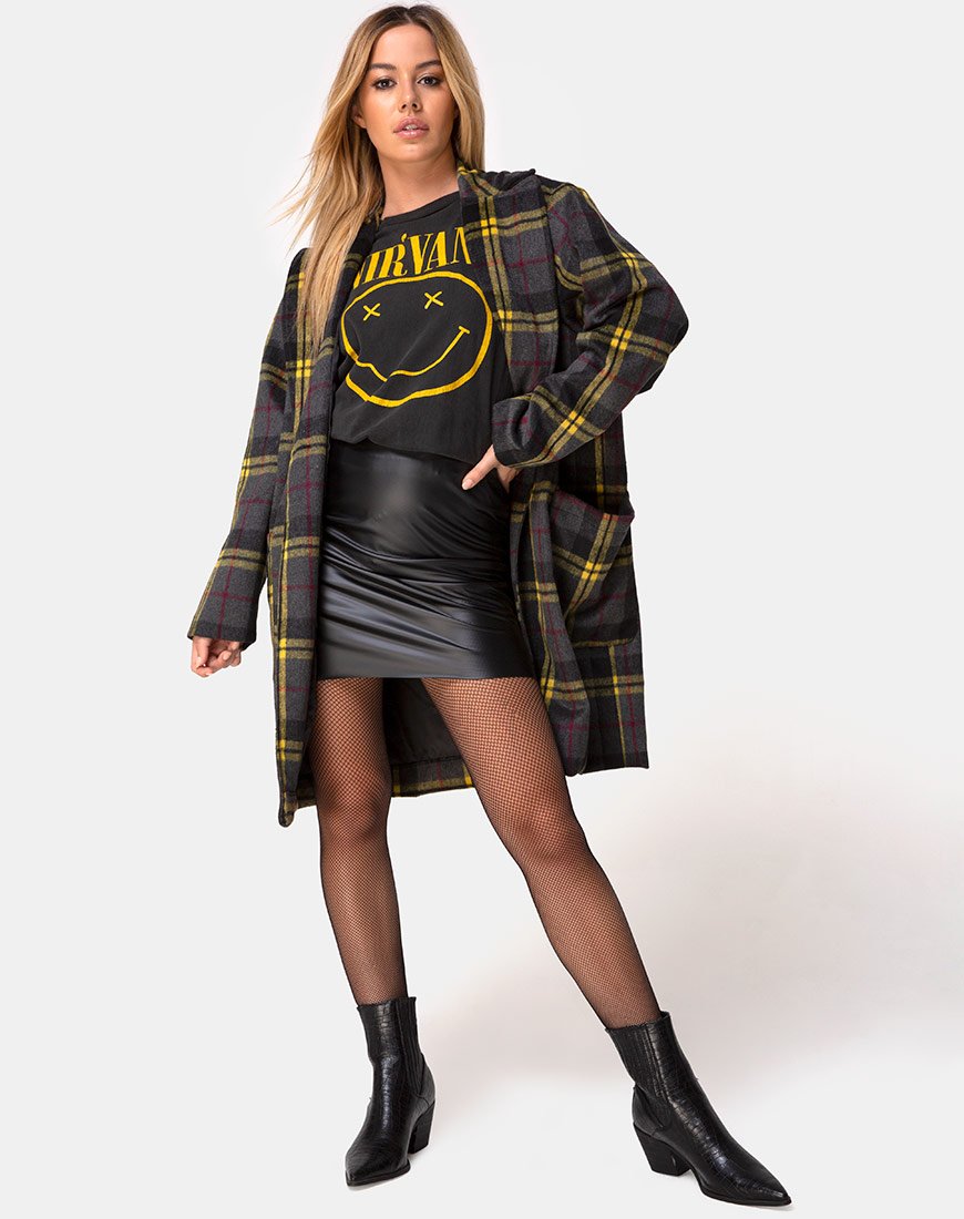 Bild von Dusty Coat in Karo Gelb Braun