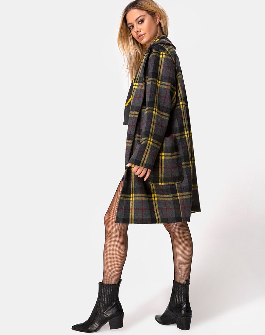 Bild von Dusty Coat in Karo Gelb Braun